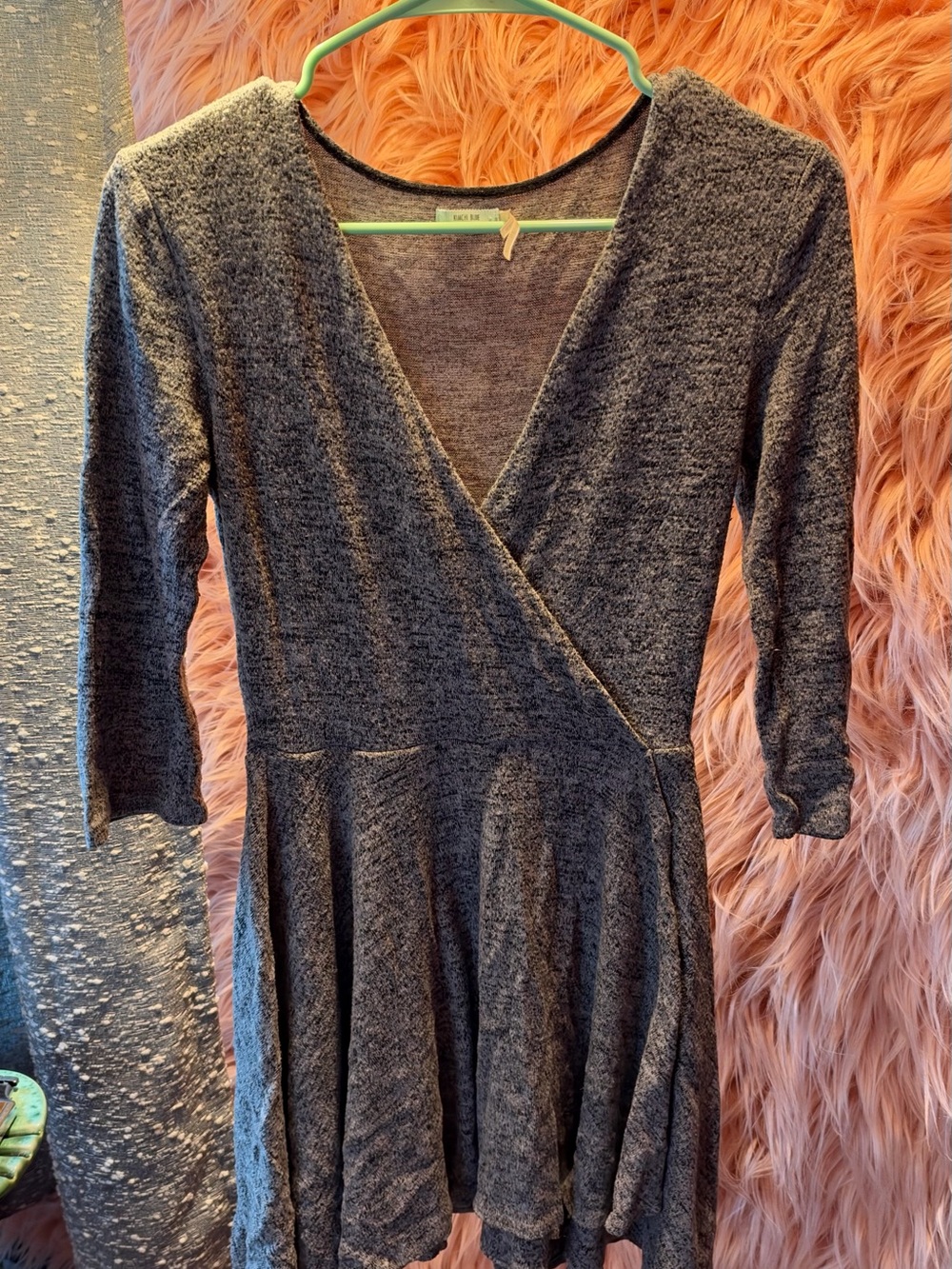 Kimchi Blue Charcoal Gray Wrap Skater Dress